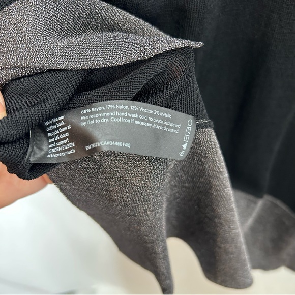 Eileen Fisher black asymmetrical tunic blouse - Picture 4 of 6